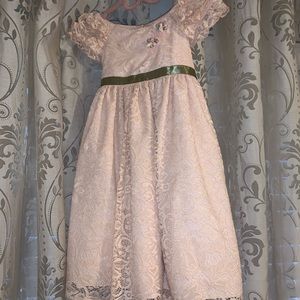 Girls Peach Laura Ashley Dress - Size 4